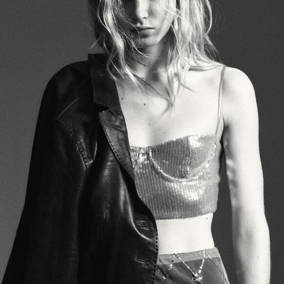 ZARA SEQUIN BRALETTE TOP - Picture 5 of 7